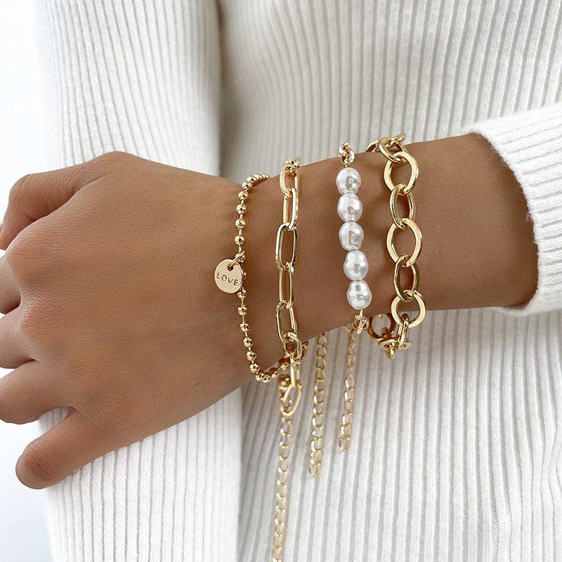 Guld Perle Armbånd Pakke