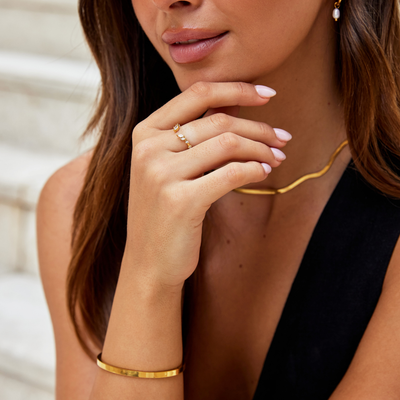 Peace - Ring in Gold Crystal