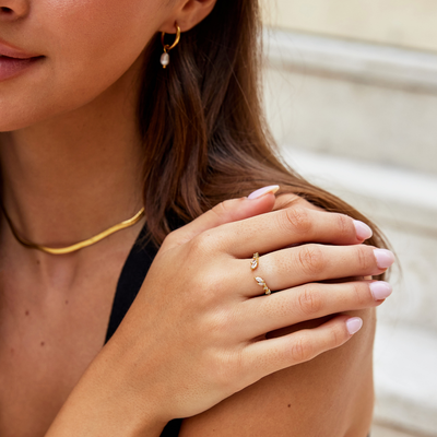 Peace - Ring in Gold Crystal
