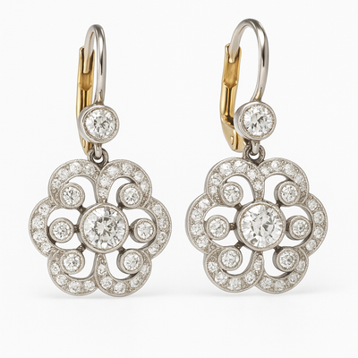 Retro Crystal Mandala Earrings