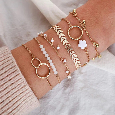 Boho Armbånd i Guld Pakke