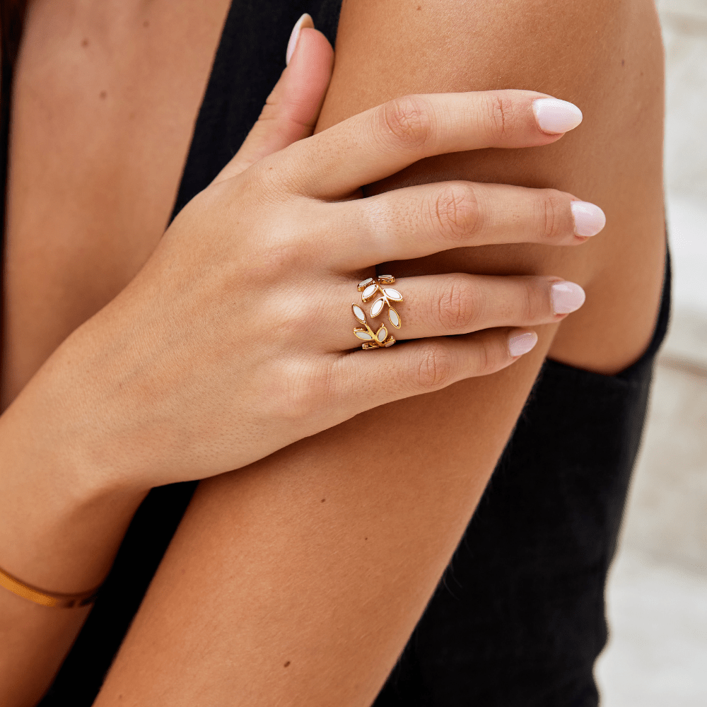 Gold-Plated Leaf Ring