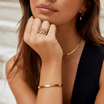 Gold-Plated Leaf Ring