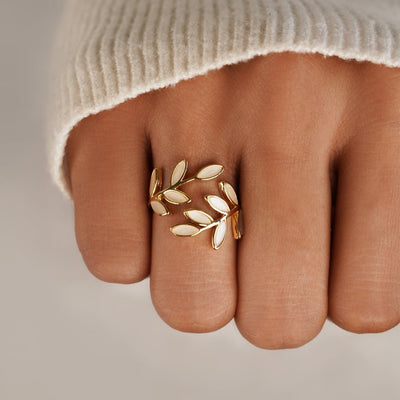 Gold-Plated Leaf Ring