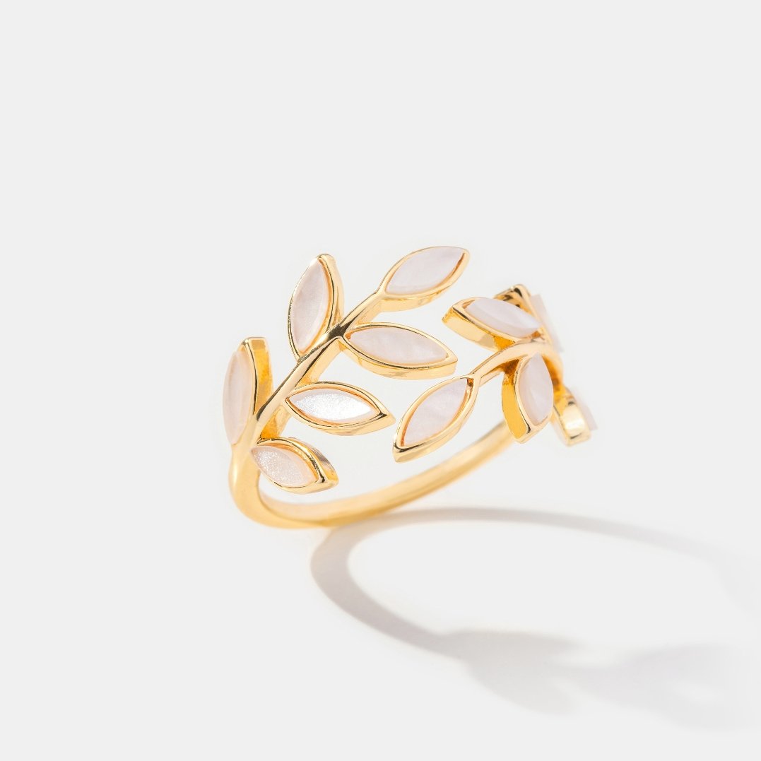Gold-Plated Leaf Ring
