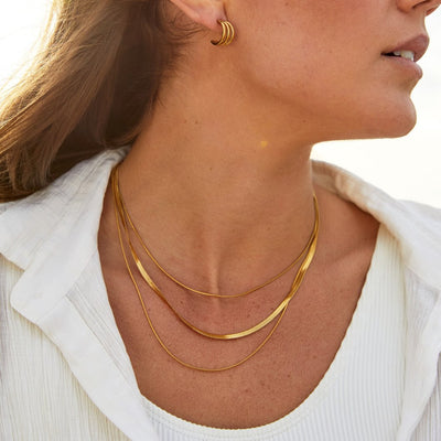 Gold-Plated Multi-Layer Chain Necklace