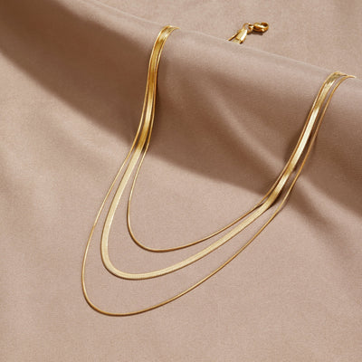 Gold-Plated Multi-Layer Chain Necklace
