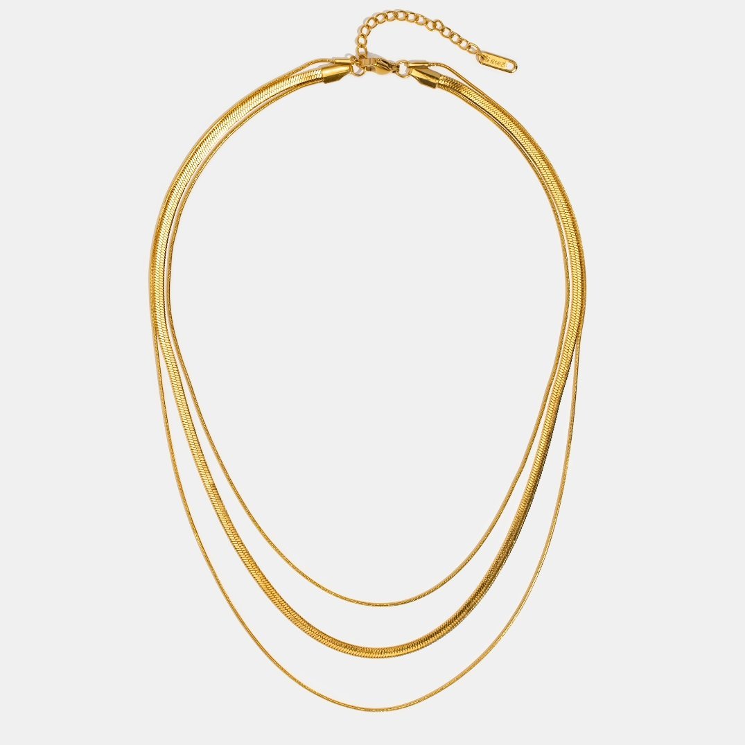 Gold-Plated Multi-Layer Chain Necklace