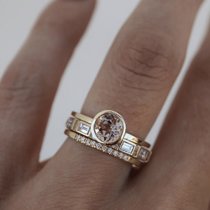 Ring in golden crystal