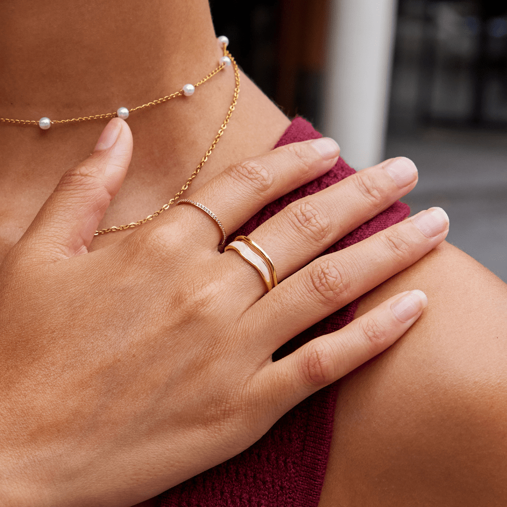 Gold-Plated Sahara Ring with Layer