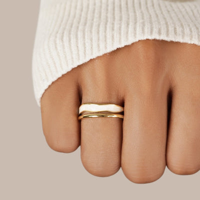 Gold-Plated Sahara Ring with Layer